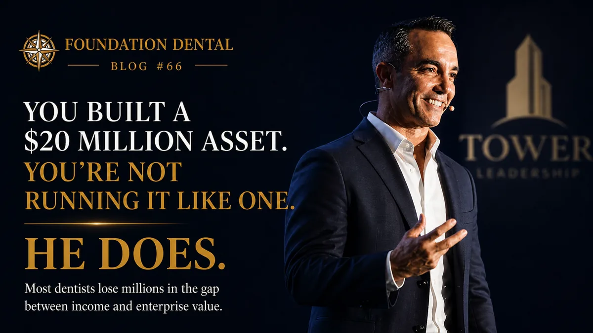 Foundation Dental Intelligence Blog No. 66, You Built a $20 Million Asset., by Dr. Jim Arnold.