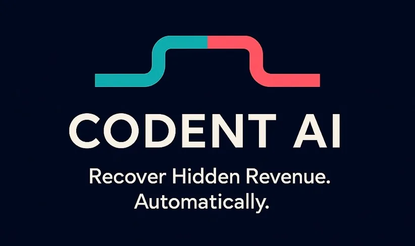 Codent AI logo with the tagline: recover hidden revenue, automatically.