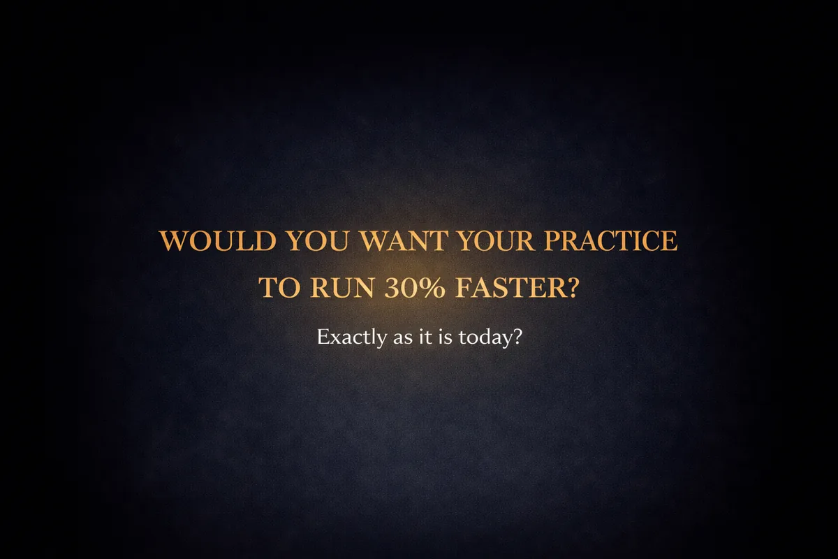 Graphic: Would you want your practice to run 30 percent faster? Exactly as it is today?