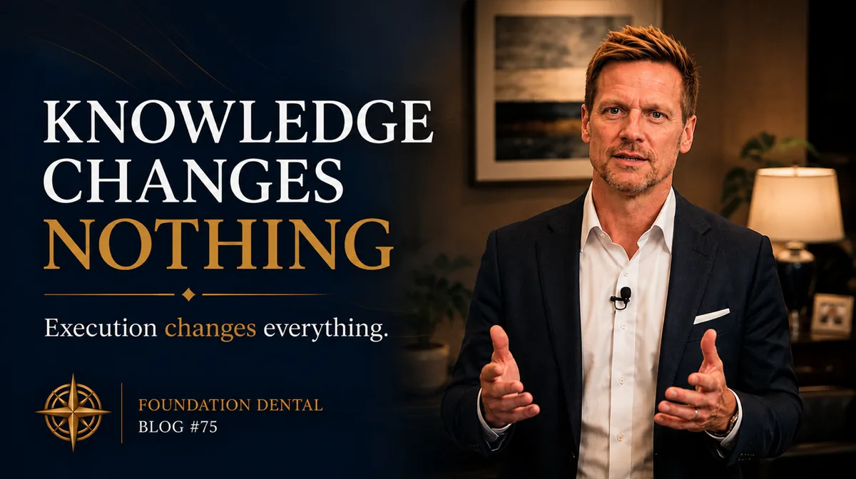 Dr. Lincoln Harris speaking to camera. Caption: knowledge changes nothing, execution changes everything.