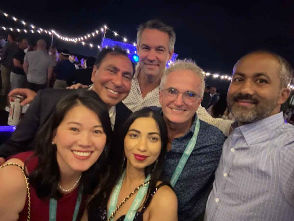 Dr. Jim Arnold with fellow attendees at the Dykema DSO Conference evening reception.