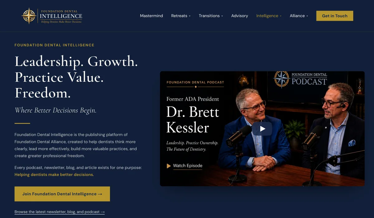 The Foundation Dental Intelligence website