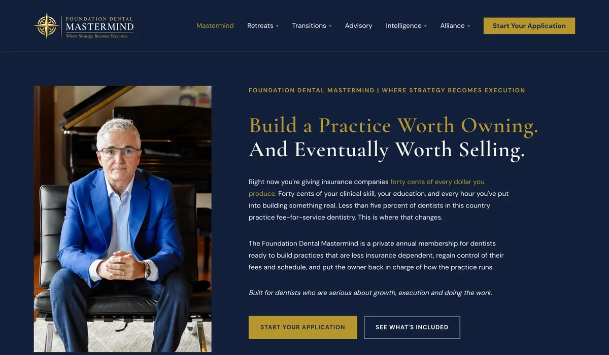 The Foundation Dental Mastermind website