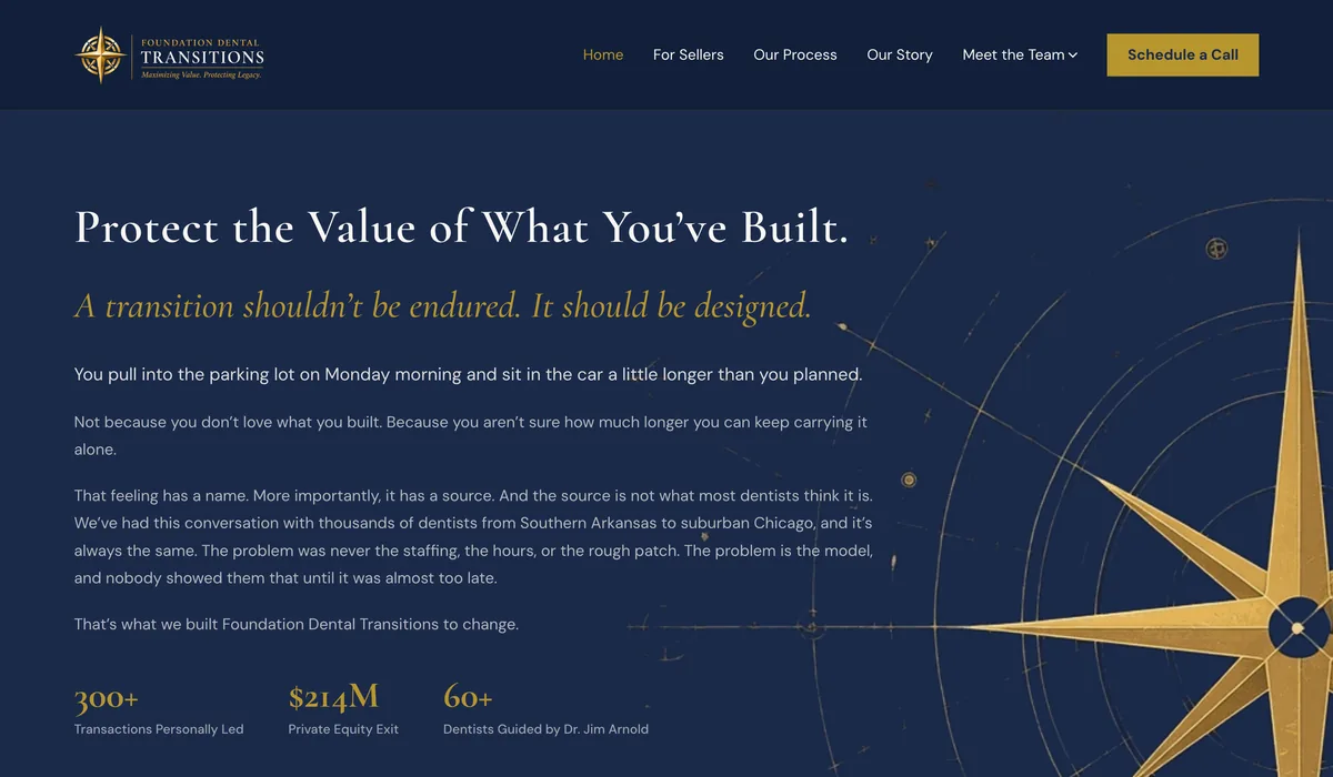 The Foundation Dental Transitions website