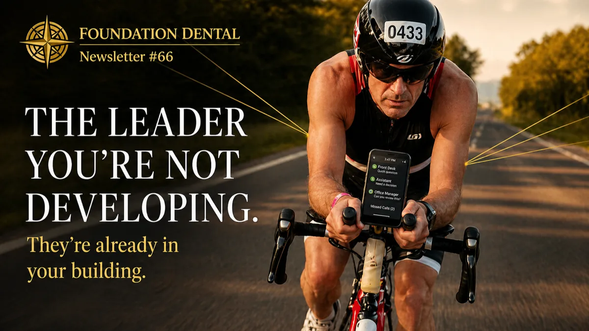 Foundation Dental Intelligence Newsletter No. 66, The Leader You're Not Developing., by Dr. Jim Arnold.