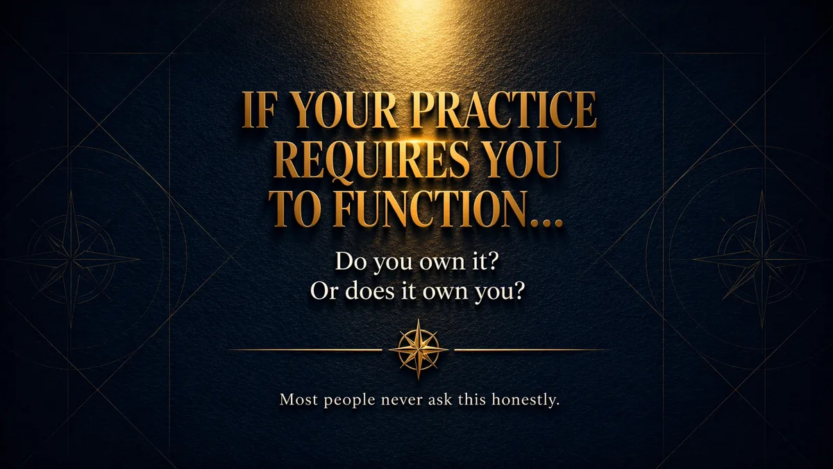 Graphic: If your practice requires you to function, do you own it, or does it own you?