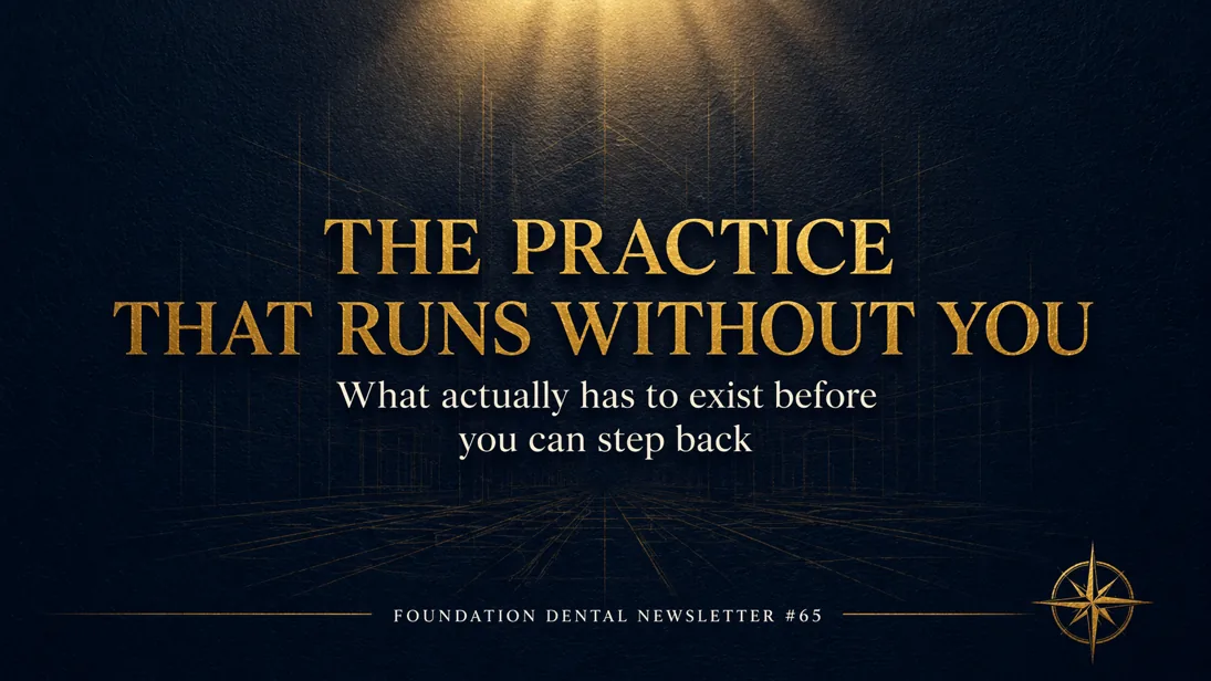 Graphic: The practice that runs without you. What actually has to exist before you can step back.