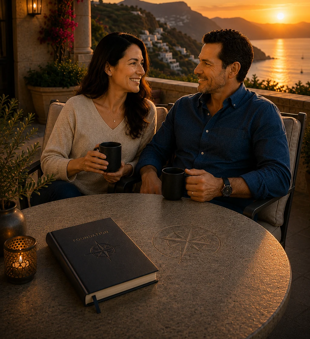 A couple at sunset, the freedom the practice was built to create